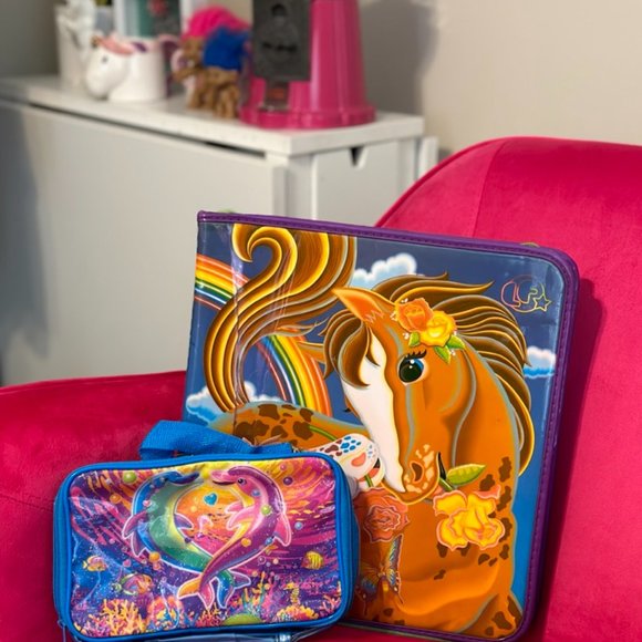 Lisa Frank Bundle Zip Up Binder Pouch Stickers Lollipop Chaser Dancing Dolphins - Picture 10 of 12